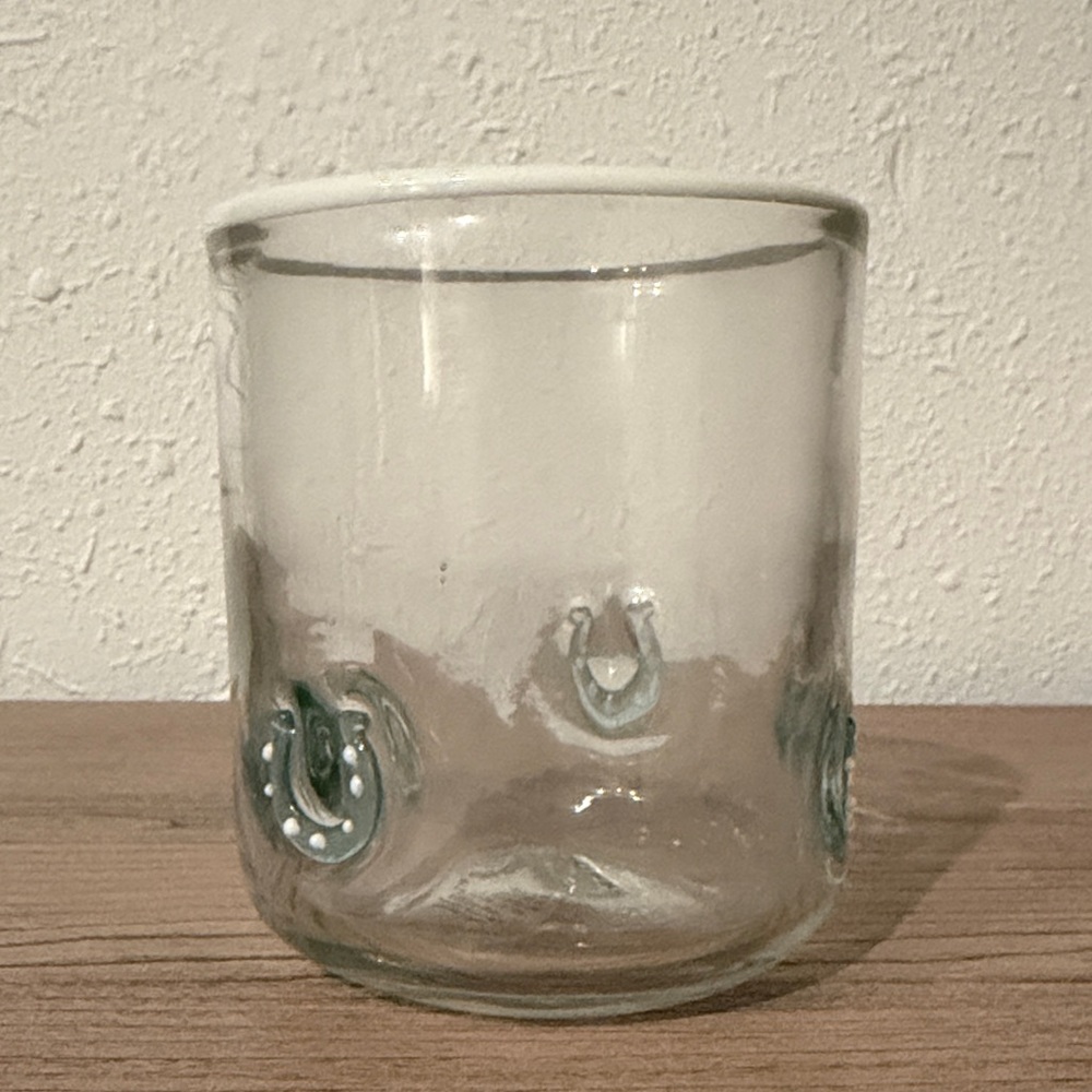 Anthropologie Icon Juice Glass Horseshoe